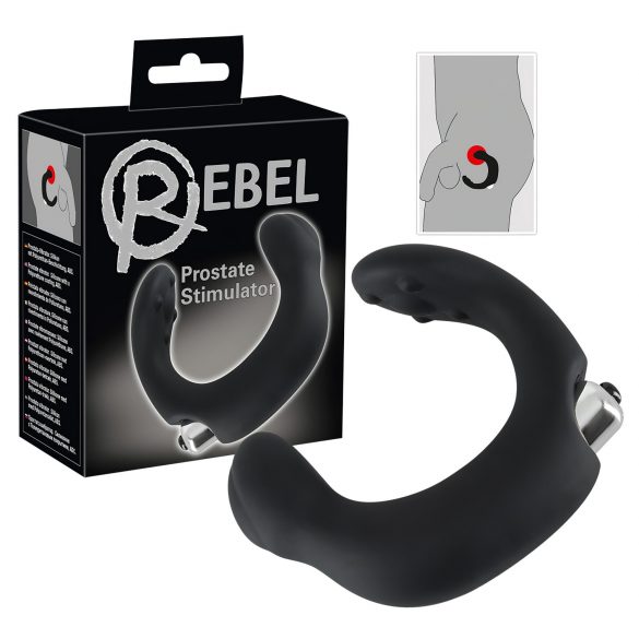 Vibrator prostatic curbat Rebel (negru) 