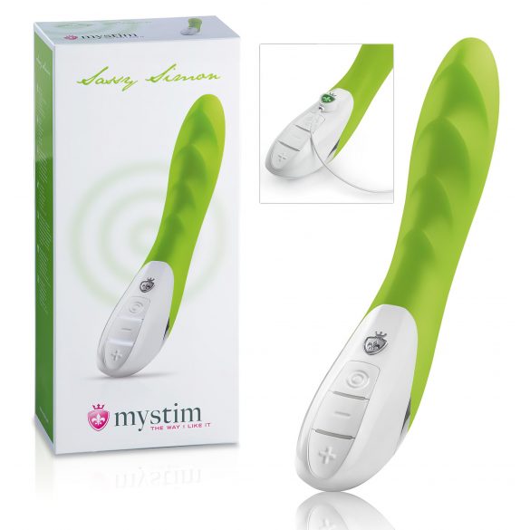 mystim Sassy Simon - vibrator cu două motoare (verde) 