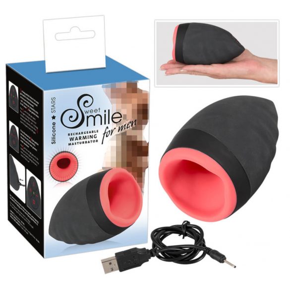 Masturbator încălzitor SMILE - cu acumulator, pentru bărbați 