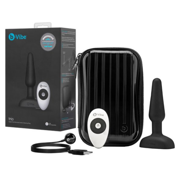 b-Vibe trio - Vibrator anal cu 3 motoare (negru) 