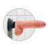 Vibrator King Cock 7 flexibil cu ventuză și testicule (18 cm) - natural 