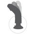 Vibrator King Cock 7 flexibil cu ventuză și testicule (18 cm) - natural 