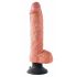 Vibrator King Cock 10 flexibil cu ventuză (25 cm) - natural 