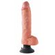 Vibrator King Cock 10 flexibil cu ventuză (25 cm) - natural 