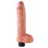 Vibrator King Cock 10 flexibil cu ventuză (25 cm) - natural 