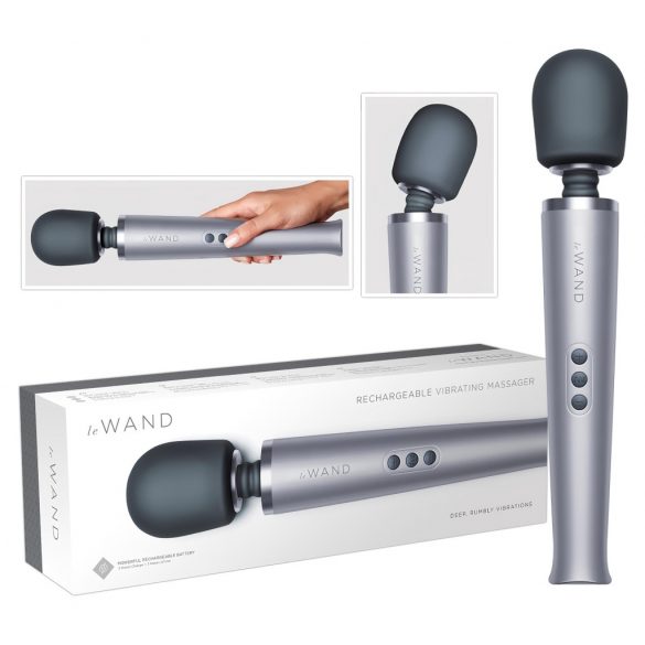 le Wand - vibrator masaj exclusiv, fără fir (argintiu) 