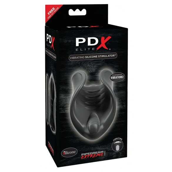 PDX Elite - vibrator de silicon pentru penis (negru) 