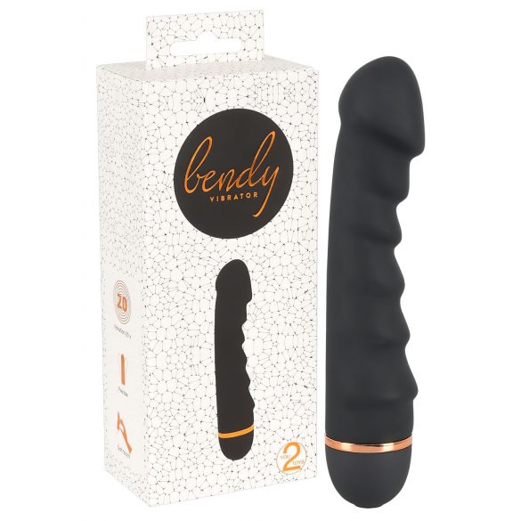 You2Toys - Bendy Ripple - vibrator cu nervuri (negru) 