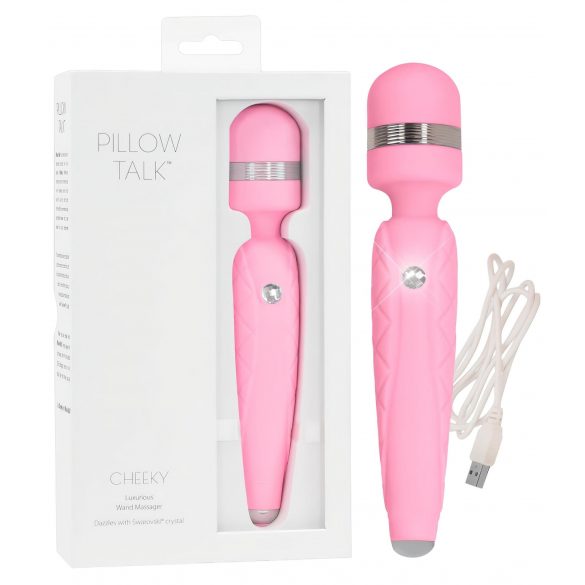 Vibrator masaj Pillow Talk Cheeky Wand - cu acumulator (roz) 