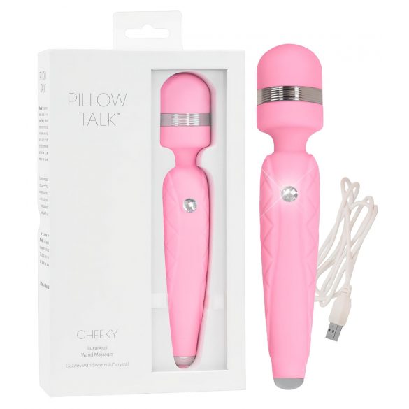 Vibrator masaj Pillow Talk Cheeky Wand - cu acumulator (roz) 