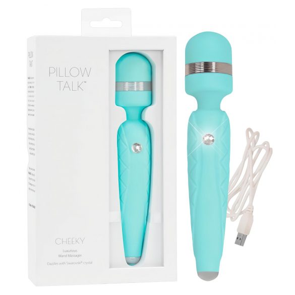 Pillow Talk Cheeky Wand - vibrator masaj reîncărcabil (turcoaz)