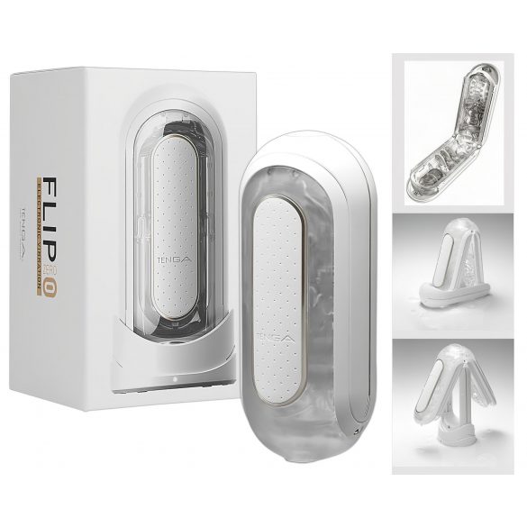 TENGA Flip Zero - masturbator cu vibrații (alb) 