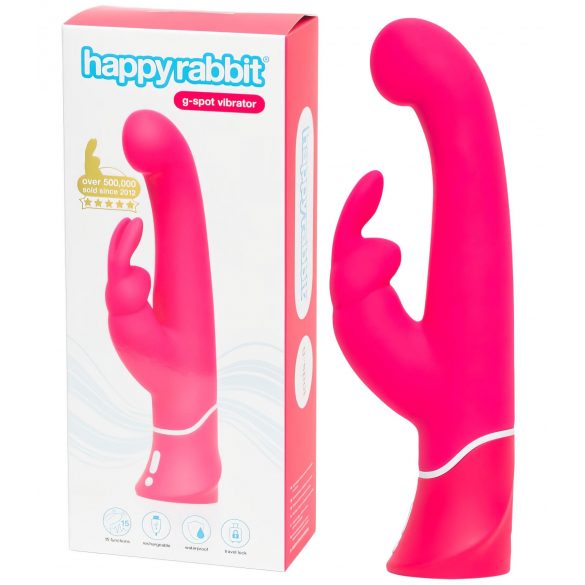 Happyrabbit G-spot - vibrator rezistent la apă, cu acumulator, pentru clitoris (roz) 