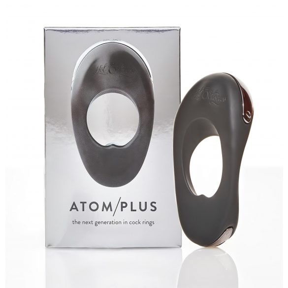 Atom Plus - inel vibrator dublu pentru penis (negru) 