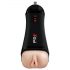 Masturbator PDX Super Stroker - cu acumulator, vibratii și gemete (natural-negru) 