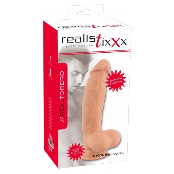 Vibrator realistic cu baterie și ventuză rotativă Torero (22cm) 