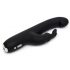 Happyrabbit G-Spot Slim - vibrator impermeabil cu stimulator pentru clitoris (negru)