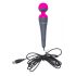 PalmPower Wand - vibrator de masaj cu powerbank (roz-gri) 