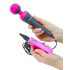 PalmPower Wand - vibrator de masaj cu powerbank (roz-gri) 