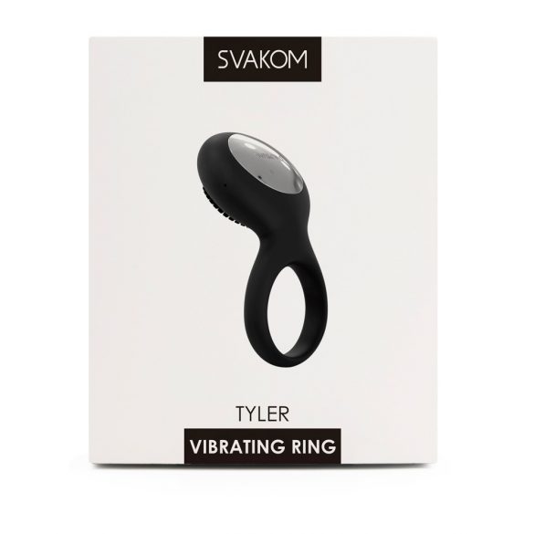 Svakom Tyler - inel vibrator pentru penis, rezistent la apă, cu acumulator (negru) 