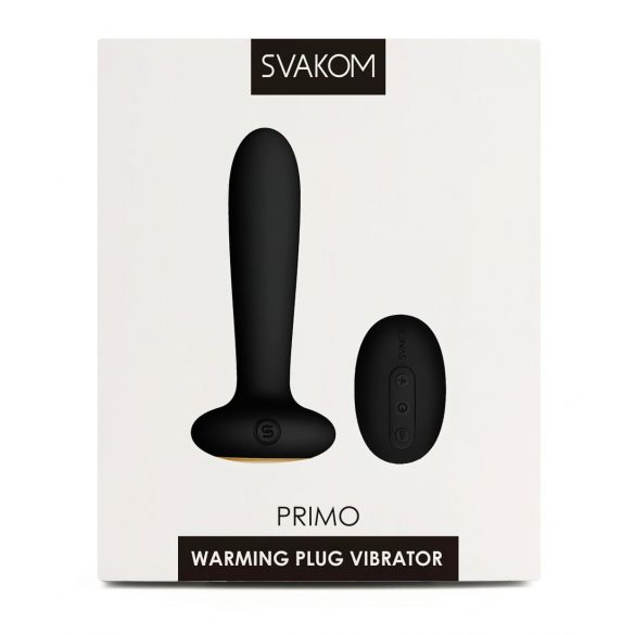 Svakom Primo - vibrator anal cu încălzire și rezistent la apă, reîncărcabil (negru) 