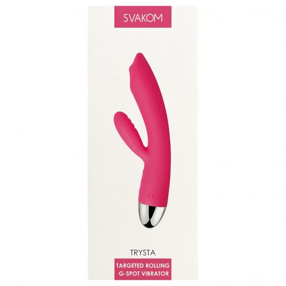 Svakom Trysta - vibrator cu bile mobile și braț pentru clitoris (roșu) 