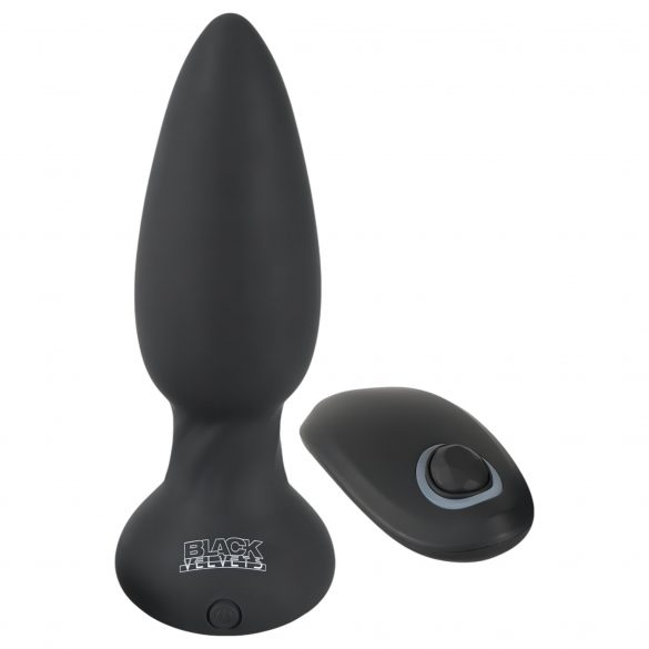 Catifea Neagră - vibrator anal cu bile rotative, radio comandat, cu acumulator (negru)