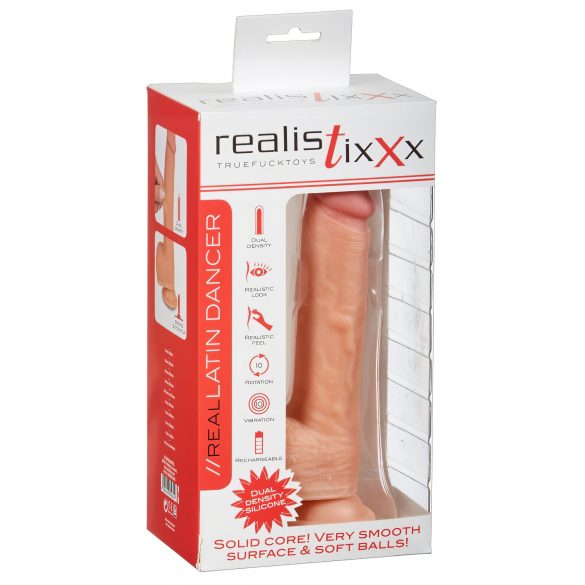 Dancer Latin Realistixxx - vibrator rotativ realist cu acumulator (natural) 