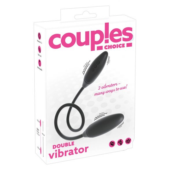 Alegere pentru Cupluri - vibrator dublu cu acumulator (negru) 