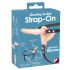 You2Toys - Strap-On - Vibrator dublu cu acumulator (natural) 