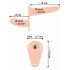 You2Toys - Strap-On - Vibrator dublu cu acumulator (natural) 