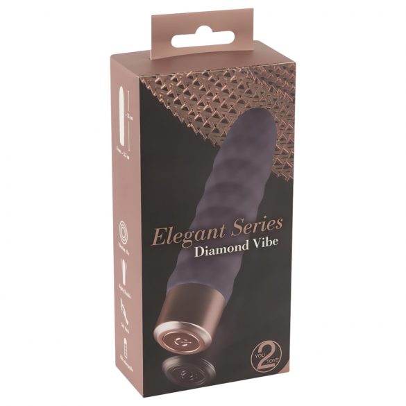 You2Toys Elegant Diamond - vibrator tip tijă cu acumulator (mov închis) 