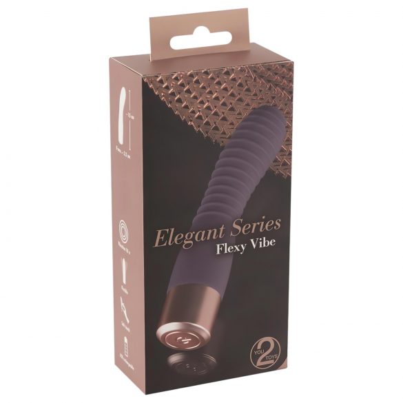 You2Toys Elegant Flexy - vibrator cu acumulator pentru punctul G cu pliuri (mov închis)