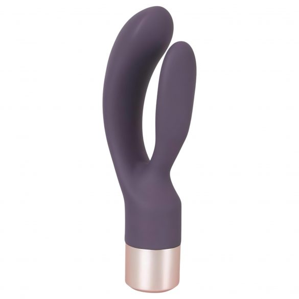 You2Toys Elegant Double - vibrator recarcabil, cu braț de stimulare clitoridiană (mov închis) 