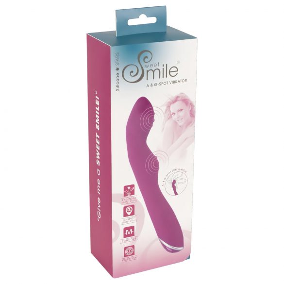 SMILE - vibrator flexibil pentru punctul A și punctul G (roz)