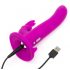 Vibrator strap-on Happyrabbit cu urechi de iepure (mov) 