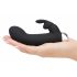 Vibrator Greedy Girl cu stimulator clitoridian - negru 