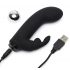 Vibrator Greedy Girl cu stimulator clitoridian - negru 