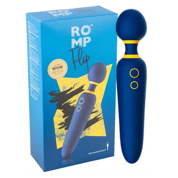 ROMP Flip Wand - vibrator masaj rezistent la apă, cu acumulator (albastru) 