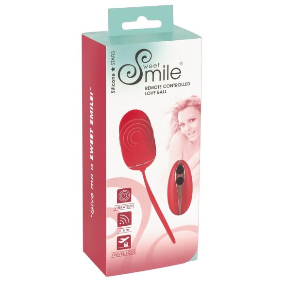 SMILE Love Ball - ou vibrator cu radio și baterie (roșu) 