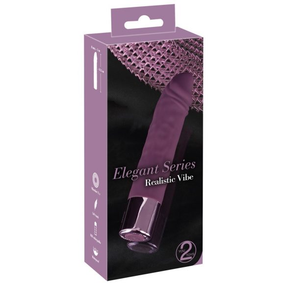 You2Toys Elegant Realistic - vibrator reîncărcabil și rezistent la apă (mov) 