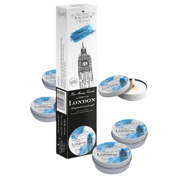 Petits Joujoux London lumânare de masaj - rubarbă-chihlimbar (5x43ml)