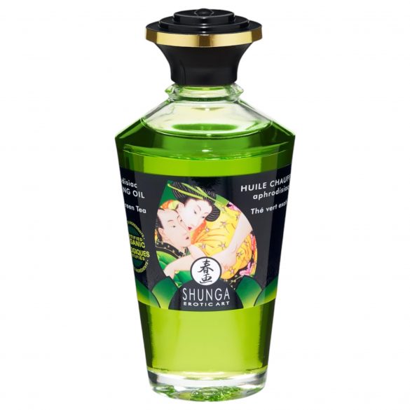 Ulei de masaj încălzitor Shunga - ceai verde (100ml) 