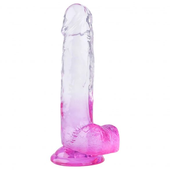 Dildo realist Sunfo cu ventuză - 22cm (translucid-lila) 