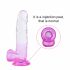 Dildo realist Sunfo cu ventuză - 22cm (translucid-lila) 