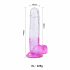 Dildo realist Sunfo cu ventuză - 22cm (translucid-lila) 