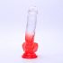 Sunfo - dildo realist cu ventuză - 21cm (transparent-roșu) 