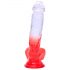 Sunfo - dildo realist cu ventuză - 21cm (transparent-roșu) 