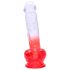 Sunfo - dildo realist cu ventuză - 21cm (transparent-roșu) 