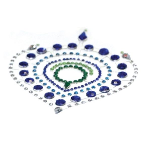 Set de bijuterii intime sclipitoare ca diamantele - set de 3 piese (verde-albastru)